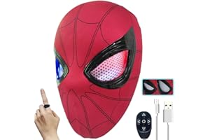 DCKENGO Halloween Hero Mask with Moving Eyes, Realistic Role Play Mask Costume for Cosplay, Birthday Gift for Big Kids/Adults