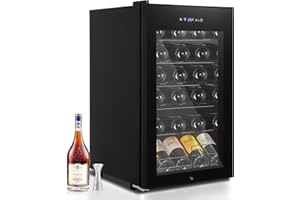AsyPets Wine Cooler Refrigerator 24 Bottles Compressor Freestanding Beverage Wine Fride For Red, White, Champagne or Sparkling Wine 40°F to 65°F Digital Temperature Control Full Glass Door