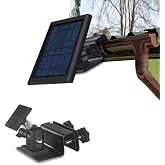 HOLACA Universal Solar Panel Gutter Mount for Ring Solar Panels, Black | Fits Arlo/Eufy/Wyze Solar Panels &amp; More 1/4"-20 thread, No-drill, Works with K-Style, Half Round, Box, and Fascia Gutters