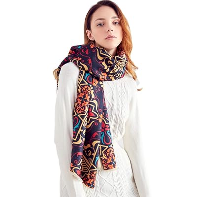 Cashmere Wrap Shawl Stole for Women Fashion Warm Winter Large Print Wool Pashmina Blanket Scarf with Gift Box
