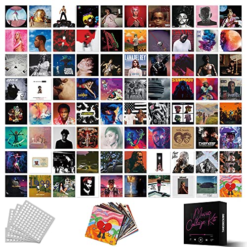 TIANGONGZAOWU 80pcs 6x6 Inch Square Music Posters, Bedroom Wall Decor ...