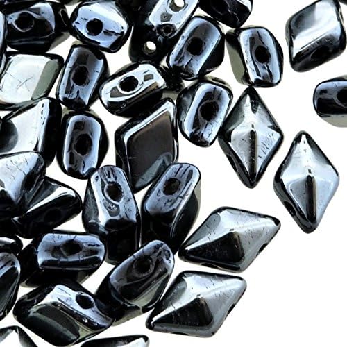 Czech Glass DiamonDuo, 2-Hole Diamond Shaped Beads 5x8mm, 10 Grams, Blue Sphinx