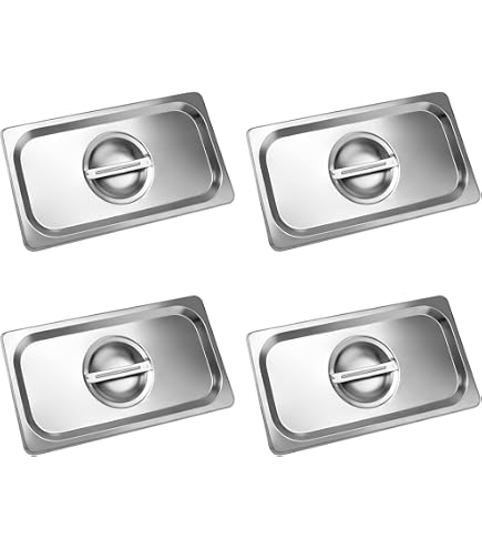 Lot de 8 couvercles de poêles en acier inoxydable avec poignées pour préparation à la vapeur d'hôtel en vrac pour restaurant, buffet, restauration, rôtissage de plats (17 x 11,9 cm, neuvième taille