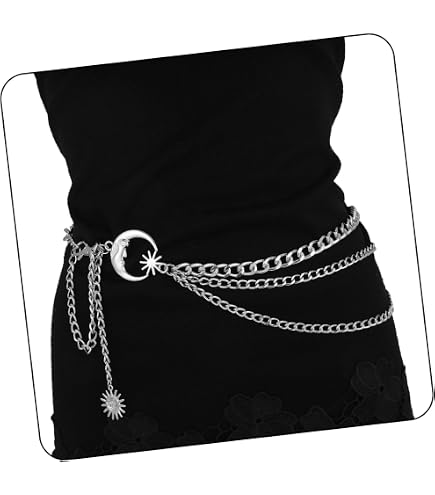 Amazon.com: Silver Waist Chain Belt Moon Star Belly Chains  display picture 1