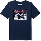 Columbia Youth La Poudre Pass Short Sleeve T-Shirt, Collegiate Navy/Furry Friend, Medium