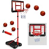 Kids Basketball Hoop, Adjustable Height Toddler Basketball Hoop Indoor Toys | Mini Basketball Set for Outdoor Backyard Sport Game, Christmas Birthday Gifts for Boys Girls Ages 3 4 5 6 7 8 Year Old