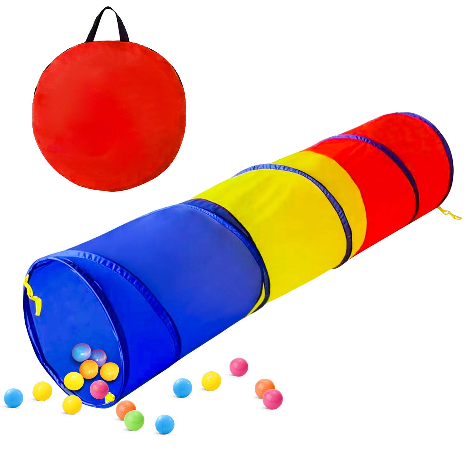 Toddlers Tunnel for Kids, Pop Up Crawl Through Baby Tunnel Toy for Children & Dogs Indoor & Outdoor Play, Gifts for Boys Girls Backyard Playset (Colorful Tunnel)