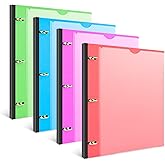 INFUN 1 Inch Telescoping 3 Ring Binder - 4PCS, Flexible Round Binder with Customizable Front Cover and Clear Catalog Pocket, 1Inch Rings, 225 Sheet Capacity