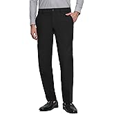 Mens No Iron 4-Way Stretch Dress Pants with Flex Waistband Flat Front Suit Pants for Men