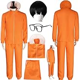 VFGONU Men Costume Outfit Uniform Orange Suit Pants Top Full Set