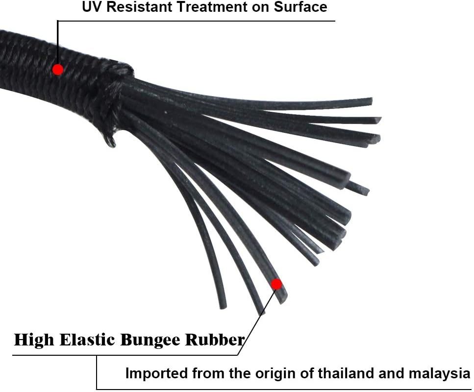 Joneaz Ball Bungee 4 Inch Black Tie Down Cord 0.8 Inch Ball, 50-Piece, UV Resistant… - - 