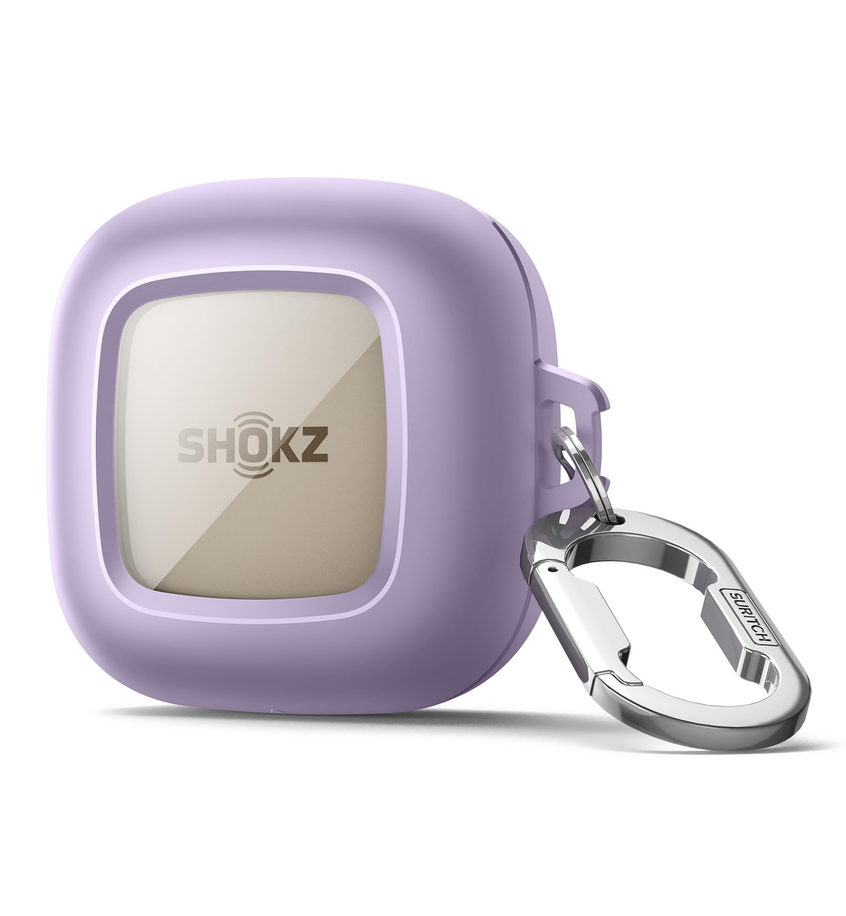 Photo 1 of SURITCH for SHOKZ OpenFit Case Cover, Shockproof Magnetic Cases for SHOKZ OpenFit Open-Ear Earbuds True Wireless Bluetooth Headphones, Protective Cover with Magnetic Lid Lock & Carabiner, Purple