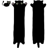 SNOWOLF Black Cat Plush Toy Soft Long Cat Pillow Plushies Doll Stuffed Animal Plush Body Pillow Black Sesame Meowchi Sofa Throw Pillow Decoration Gift for Kids Girl, 50cm/19.7inch