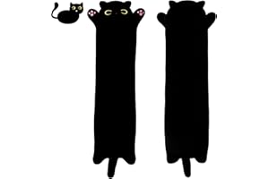 SNOWOLF Soft Long Black Cat Plush Toy 35.4inch Adorable Stuffed Animals Plushies Body Pillow Kitten Plush Throw Pillow Kawaii Big Plush Doll Toys Gift for Kids Girlfriend Birthday Christmas, 90cm/35.4inch