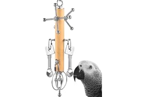 KATUMO Bird Toys, Parrot Pull Spoons, Spinning Toys for Small to Large Parrots