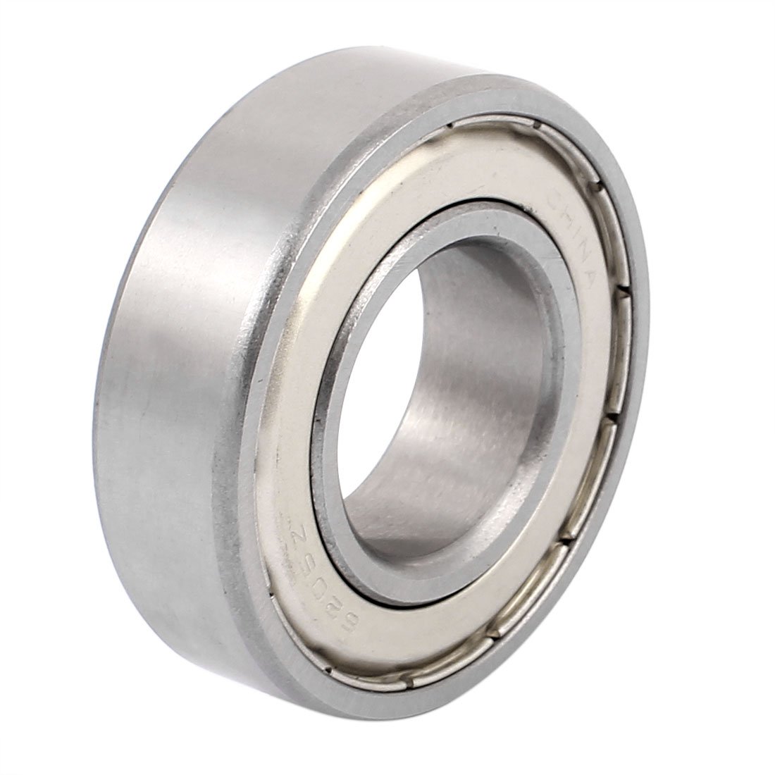 sourcingmap 6205Z 52mmx25mmx15mm Double Shielded Deep Groove Ball Bearing Silver Tone