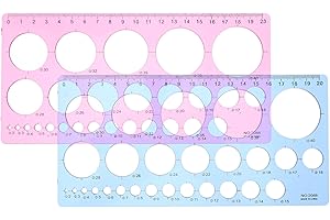 Ciieeo 2pcs Circle Drawing Templates Plastic Geometric Stencils Ruler for Office School Crafts with Blue