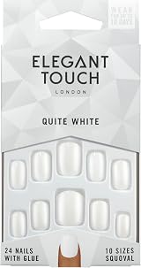 Elegant Touch Quite White Core Colour Nails Squoval Glossy Finish view 1