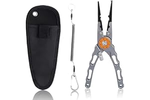8 Inch Lightweight Aluminum Alloy Fishing Pliers – Corrosion Resistant Multifunctional Hook Remover & Braid Cutter with Sheat