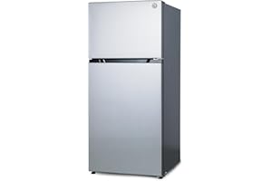 Commercial Cool 20 Cu. Ft. Top Mount Refrigerator with Ice Maker, 2-Door Refrigerator with Top Freezer,Freezer with Icemaker and Adjustable Temperature Control,Energy Star Certified, Stainless Look