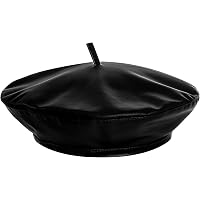 Chiclinco PU Leather French Berets Hats, 8 Panel Beret Caps  display picture 3