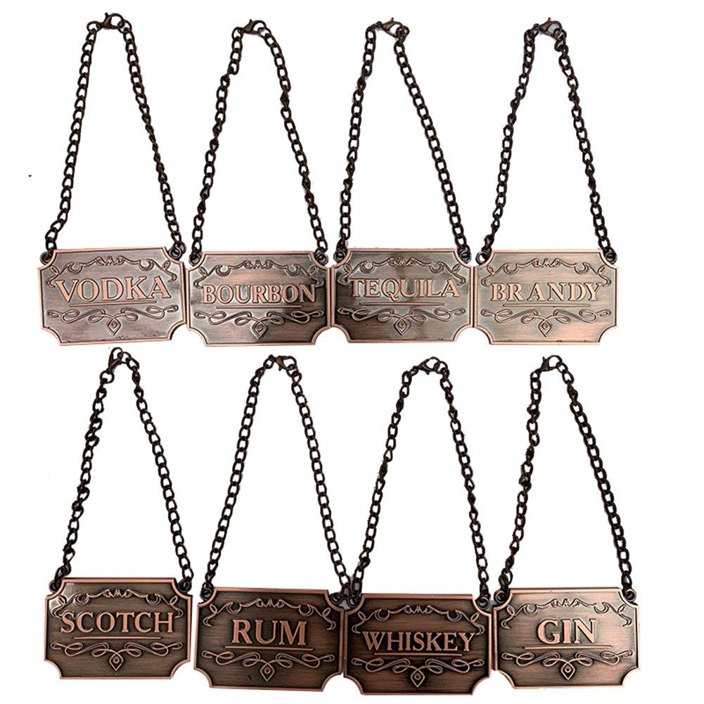 8 Pcs/Set Bottle Decanter Tags, Copper Marking Labels