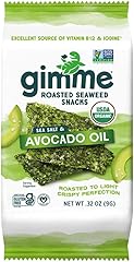 Gimme Seaweed Organic Premium Roasted Seaweed Snacks, Sea Salt & Avocado Oil, 9g Sharing Pack (Single) Keto, Vegan, Gluten-Fr