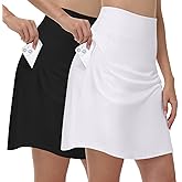Chicingyou 2 Pack Women's Knee Length Skorts with 4 Pockets 20" High Waisted Tennis Skirt Casual Athletic Golf Workout Summer