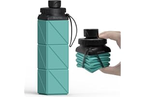 BEAUTAIL Collapsible Water Bottles, Silicone Foldable Water Bottle 610ml, Portable Lightweight Reusable Leakproof Bottle for Gym Travel Camping Hiking Sports Outdoor, 1 Pack (Blue)