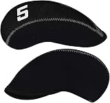 Craftsman Golf 11pc Neoprene Iron Headcover Set Black Large Number for All view 7