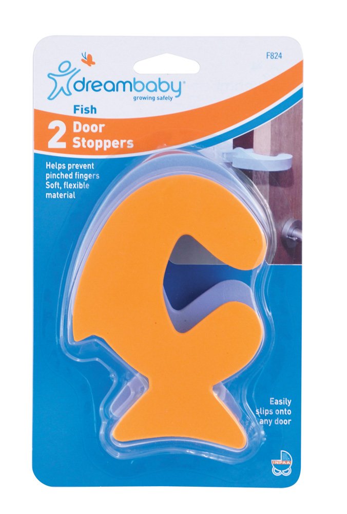 Dreambaby Fish Door Stoppers (Pack Of 2, Orange and Blue)