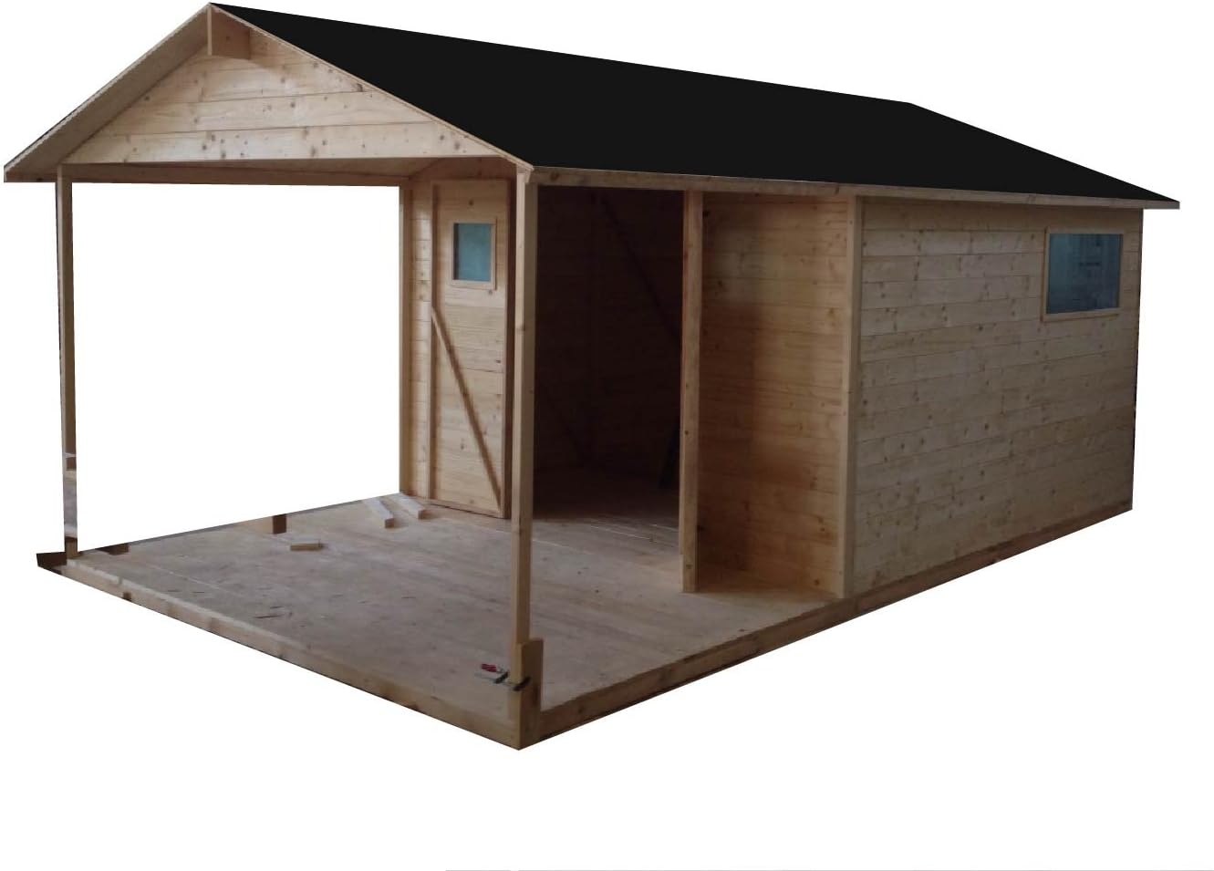 Cadema - Cobertizo de madera para jardín con terraza (9 m2 + 6 m2 ...