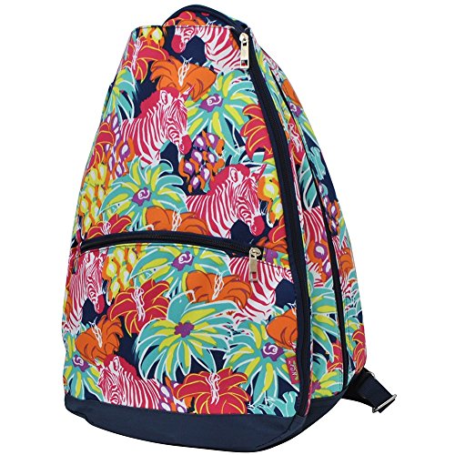 Colorful Floral Zebra Print NGIL Tennis Racquet Holder Backpack