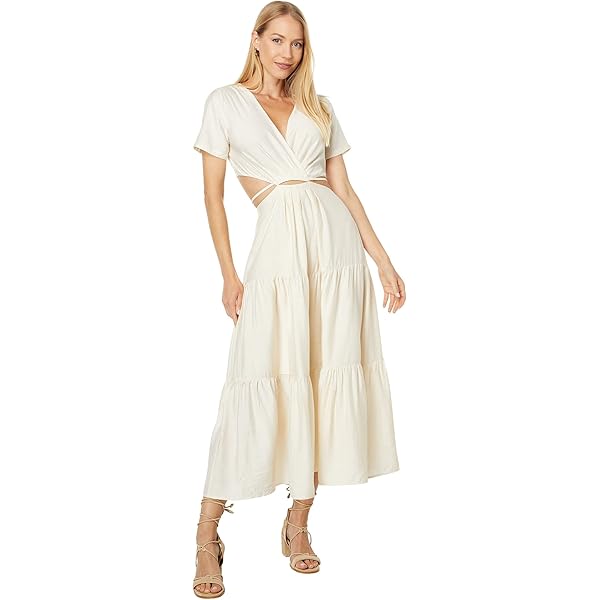 moon river asymmetrical cutout dress Asymmetrical Hemline Cap Sleeves Lace A-line Wedding Dress  Ms. Grace