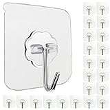 Jwxstore 24 Pack Heavy Duty Self Adhesive Hooks