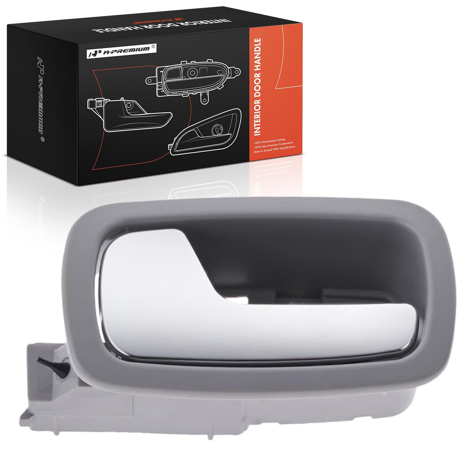Photo 1 of A-Premium Front Left Driver Side Interior Door Handle Compatible with Chevrolet Cobalt 2005-2010 & Pontiac G5 2007-2010, Gray Housing with Chrome Lever, Replace# 22722747