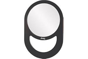 Diane Professional Quality Hand Mirror – Hand Held Mirror with Handle, Single Sided Vanity Makeup Mirror for Women, Men, Salon, Barber, Shaving, and Travel, Medium 7.5″ x 11″ In Black