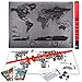 Scratch Off World Map Poster with US State | Deluxe Detailed Tracker Edition For Past & Future Trips Includes Picks, Eraser, Magnifier TRIPLE BONUS Best Gift For Travelers