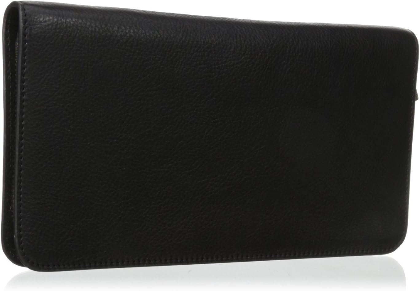 Fossil Men's Leather Multi-Zip Passport Case, Black: Clothing