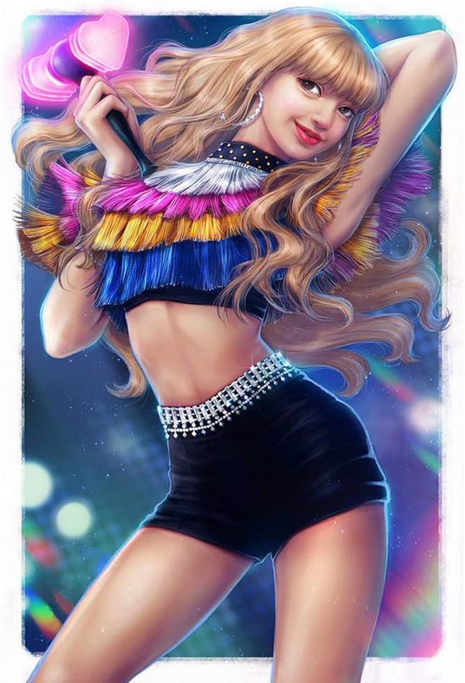 Diamond Painting Kits for Adults, Film Characters DIY 5D Square Full Drill Art Embroidery Cross Stitch Arts Craft Canvas Wall Decor (Pretty Girl, 14x18inch)