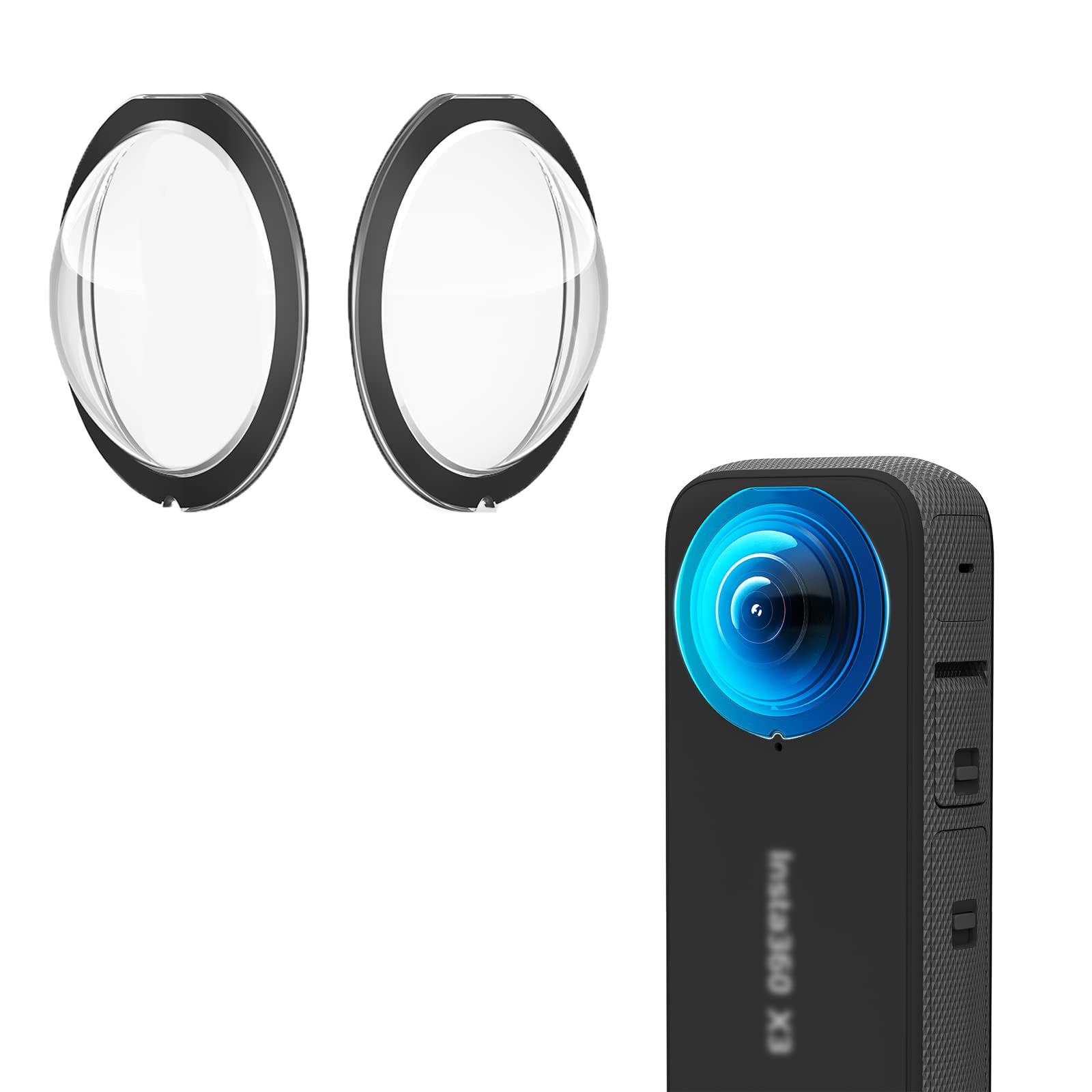 MotuTech HD Lens Protection Cover for Insta360 X3 Camera Dual Lens Protection Anti-Scratch Anti-Collision Anti-Glare Full-Cover