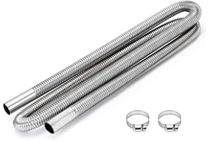 RAINYANUNITE Parking Air Heater Exhaust Pipe,Car Exhaust Pipe Silencer Muffler Stainless Steel Exhaust Pipe Parking Air Heater Fuel Tank Diesel Gas Vent Hose (200cm/2.5cm)