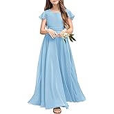 Galawaqe Fancy Girl Junior Bridesmaid Dresses Kids Sleeveless Cute Maxi Dress Teen Long Wedding Party Prom Gowns