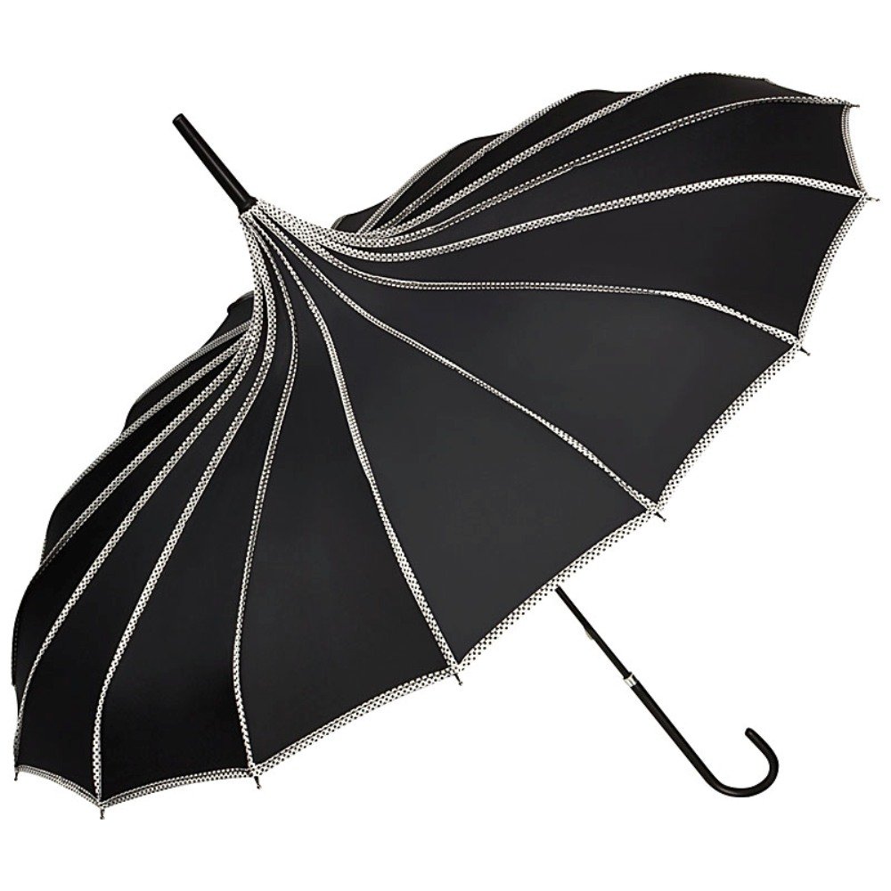 VON LILIENFELD Umbrella Women Bridal Wedding Parasol Pagoda Justine black