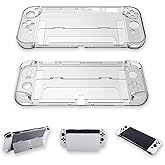 Oniartasy Transparent PC Case for Nintendo Switch OLED Edition - Shockproof Cover with Enhanced Heat Dissipation & Ergonomic Grip & Dock-Compatible Design