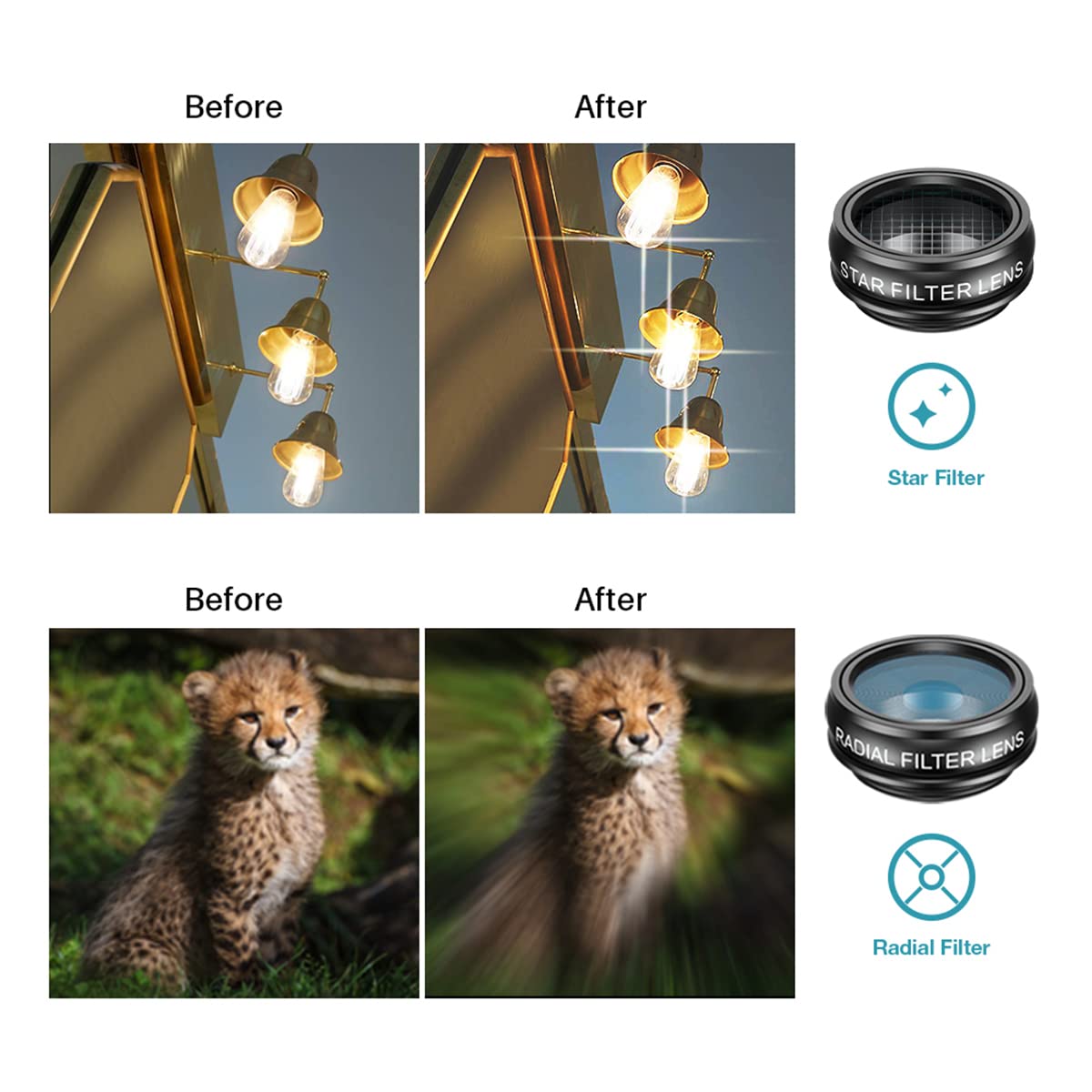 10 in 1 Mobile Phone Camera Lens Kit Wide Angle Macro Telephoto Fisheye