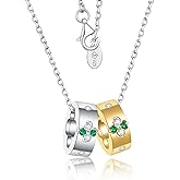 TIMELESSTAR Premium Clover Necklaces for Women Dainty Pendant Gifts|Lab-Grown Moissanite|Lab-Grown Moissanite|14K Gold Plated S925 Sterling Silver Non Tarnish