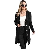 BuyiRen Womens Cardigan Sweaters Cable Knit Sweater 2025 Fall Winter Chunky Open Front Button Down Coats with Pockets