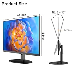 memzuoix 25 Inch Ultra-Thin Monitor with 3-Side