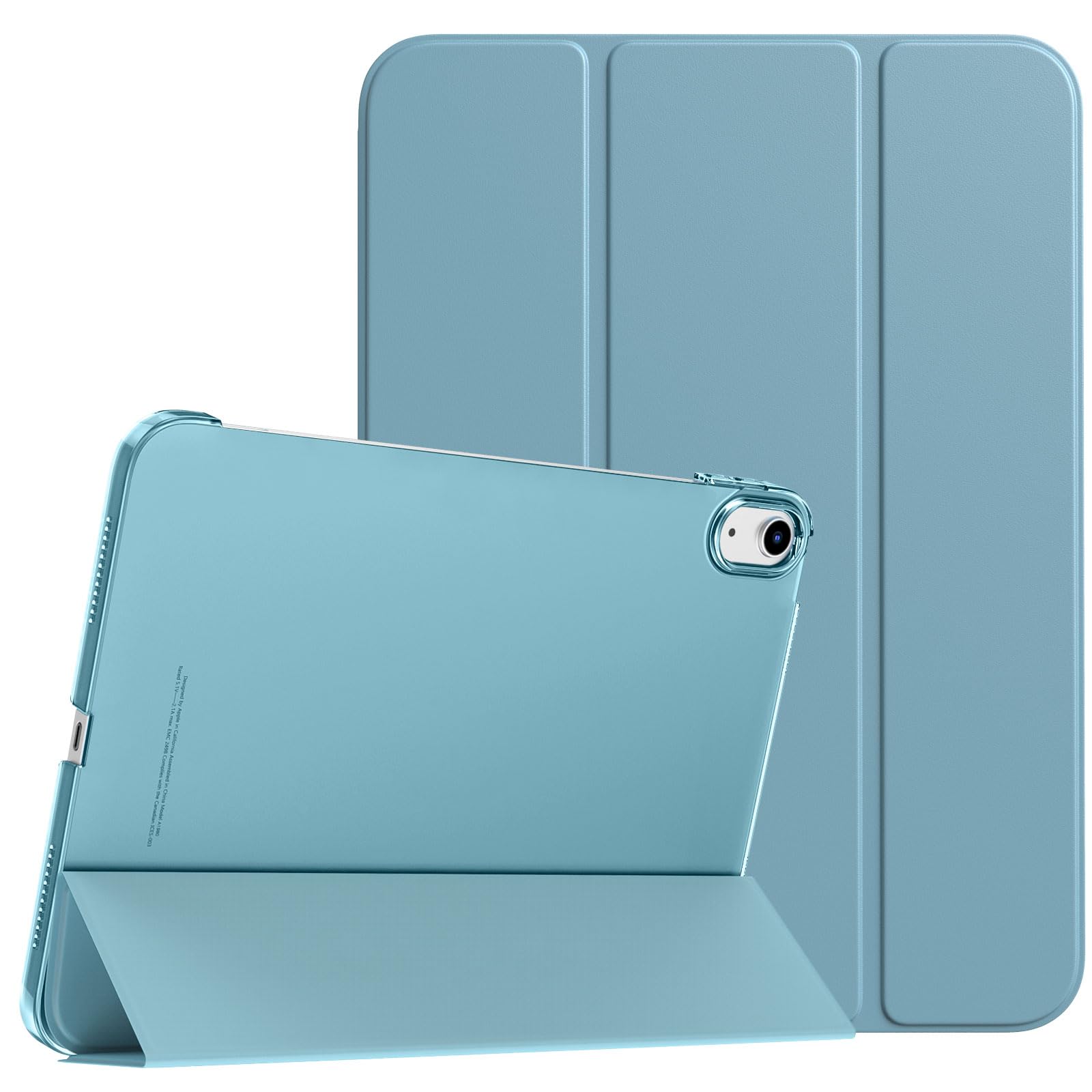 TiMOVO Case for iPad (A16) 11th Generation 11 Inch 2025/iPad 10th Generation 10.9 Inch 2022, Slim Stand Cover with Hard Translucent Back, Support Touch ID, Auto Wake/Sleep, Misty Blue — image 1